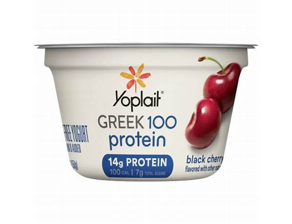 Yoplait greek 100 protein black cherry fat free yogurt food facts