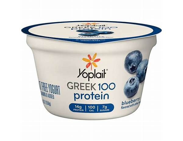 Yoplait greek 100 protein blueberry fat free yogurt food facts