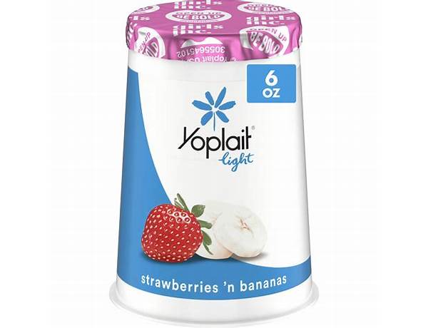 Yoplait light strawberries 'n bananas fat free yogurt ingredients