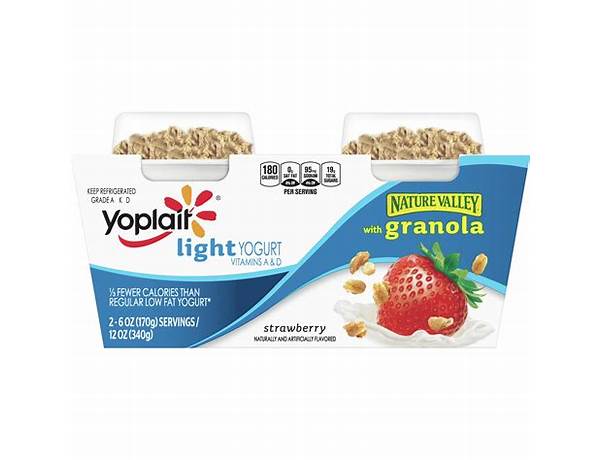 Yoplait light strawberry yogurt with granola 2 count food facts