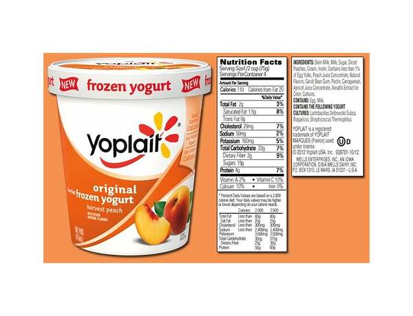 Yoplait peach ingredients