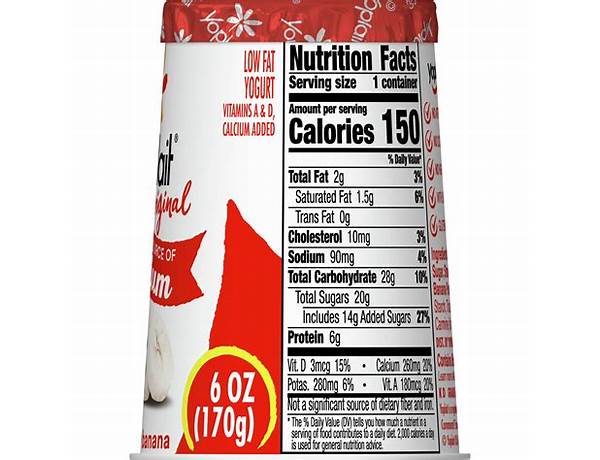 Yoplait strawberry banana nutrition facts