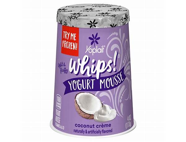 Yoplait whips coconut creme yogurt nutrition facts