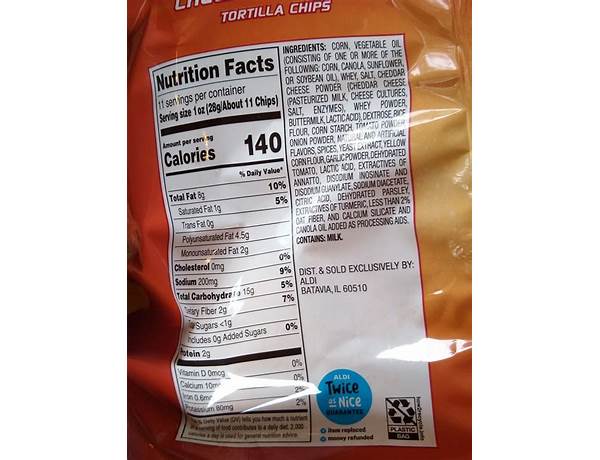 You need this tortilla chips nutrition facts