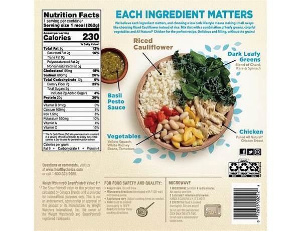 Zen bowl nutrition facts