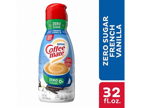 Zero sugar french vanilla coffee creamer food facts