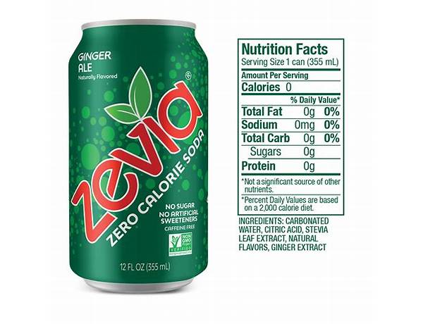 Zevia zero calorie soda food facts